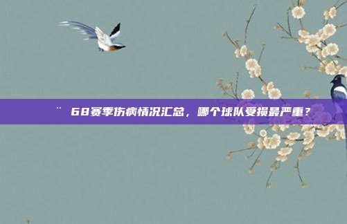 🚨 68赛季伤病情况汇总，哪个球队受损最严重？