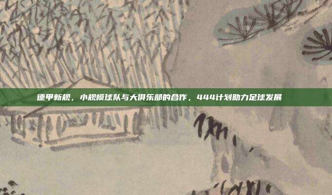 德甲新规，小规模球队与大俱乐部的合作，444计划助力足球发展🔗